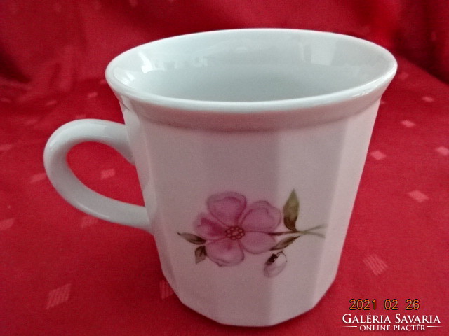 Czechoslovak porcelain, pink flower mug, height 9 cm. He has!