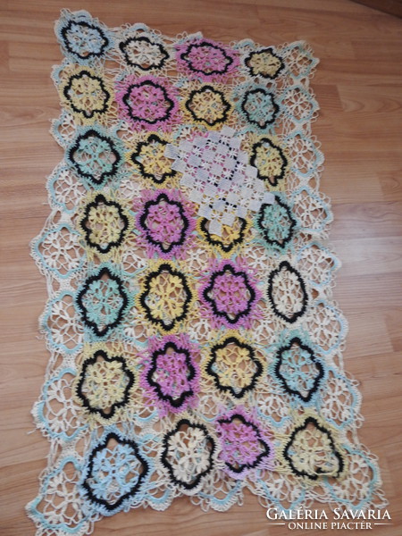Crocheted old masterpieces in one - hand crocheted multicolored tablecloths
