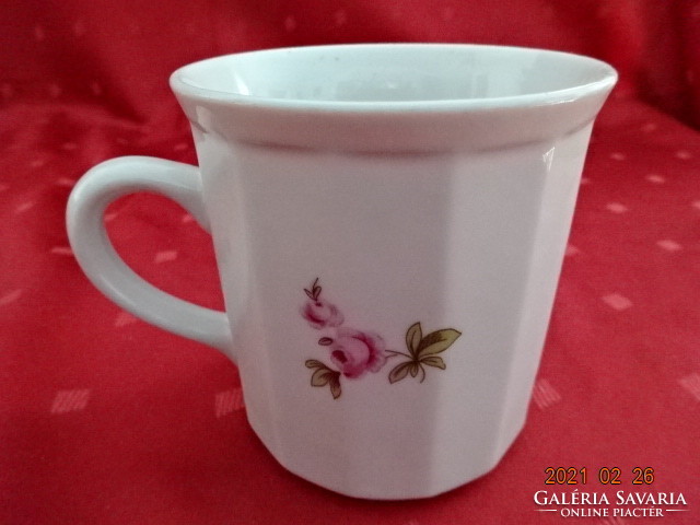 Czechoslovak porcelain, rose patterned mug, height 9 cm. He has!