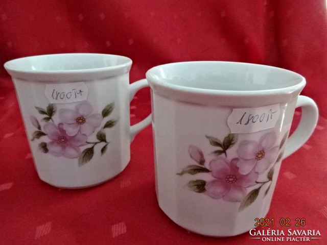 Czechoslovak porcelain, pink flower mug, height 9 cm. He has!