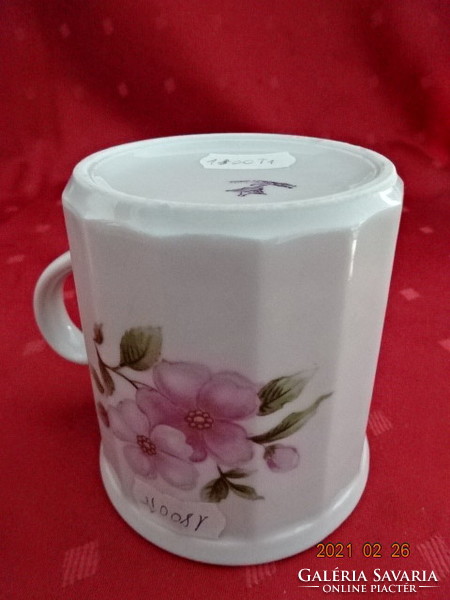 Czechoslovak porcelain, pink flower mug, height 9 cm. He has!