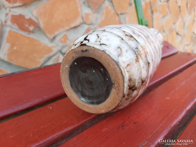 Gyönyörű retro szürke kerámia váza , nosztalgia,  Hódmezővásárhelyi