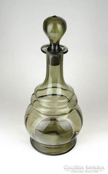 1D439 Antik füstszínű dugós fújt üveg likörös üveg 31 cm