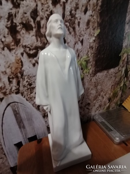 Herendi (Ó HERENDI) fehér Jézus szobor. (Horvai. J) 29.5 cm 