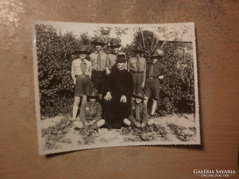 Régi cserkész fotó csoportkép 1930 as évek 11x8,5cm