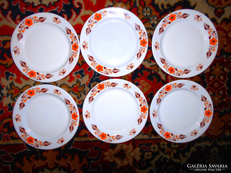 6 db Alföldi  retro vastag porcelán  tányér (700 Ft/db) Panni dekor