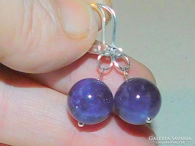Amethyst mineral sphere earrings