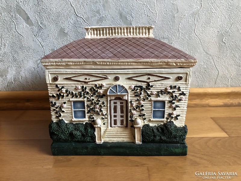 Exclusive Ház formájú - LAVAZZA feliratú kávétartó / cukortartó - leszedhető tetővel