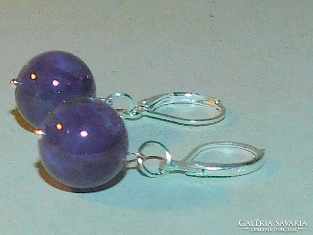 Amethyst mineral sphere earrings
