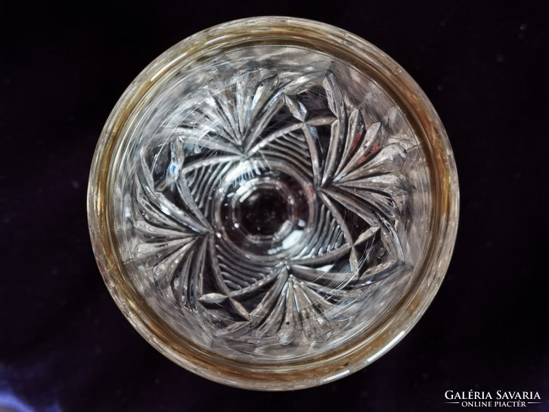 Antik vastagfalú talpas üvegpoharak a XIX. sz. végéről 