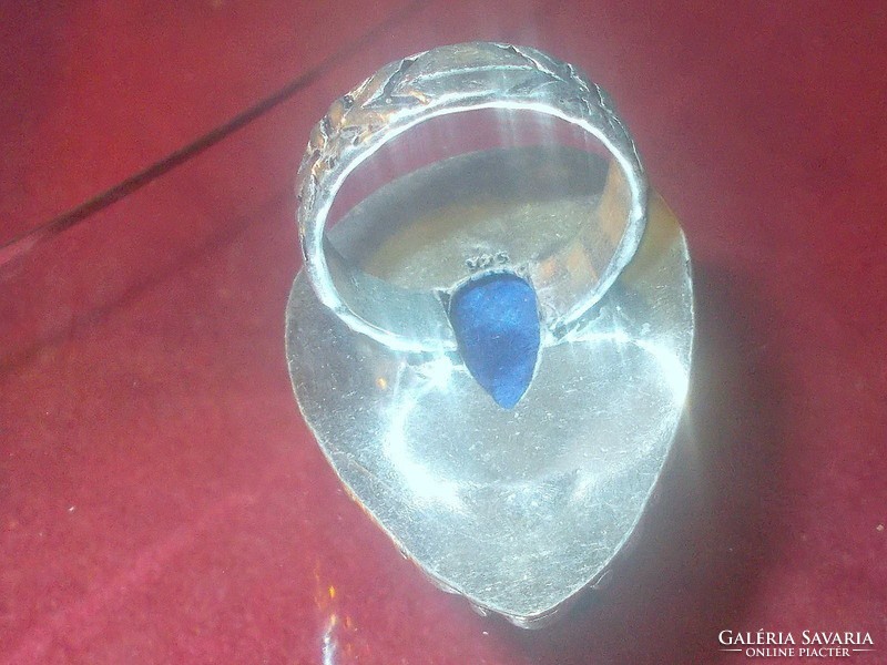 Türkiz köves ásvány Tibeti Ezüst Gyűrű 8-as