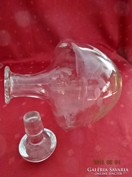 Antique glass decanter with liqueur or wine, height 22 cm. He has! Jókai.