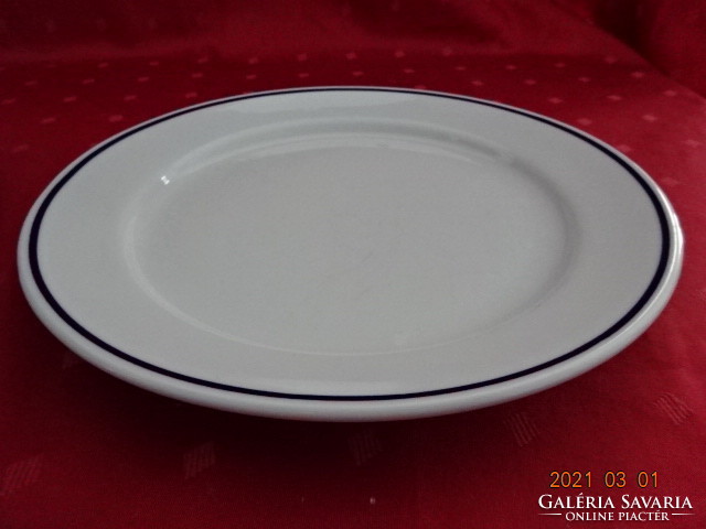 Zsolnay porcelain, blue striped flat plate, diameter 24.3 cm. He has!