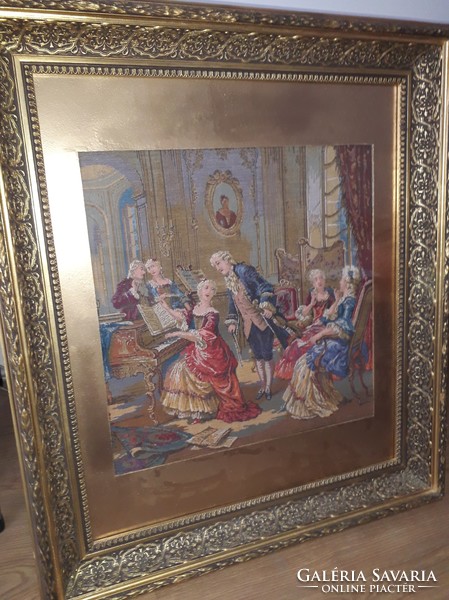 Antique framed tapestry in beautiful condition!