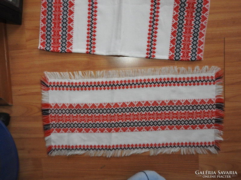 Vintage folk tablecloth set _ textile set of 14 pieces