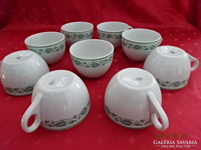 Zsolnay porcelain, tea cup with green pattern, top diameter 9.5 cm. He has! Jokai