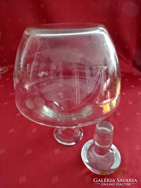 Antique glass decanter with liqueur or wine, height 22 cm. He has! Jókai.