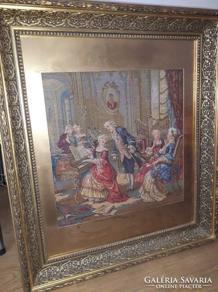 Antique framed tapestry in beautiful condition!