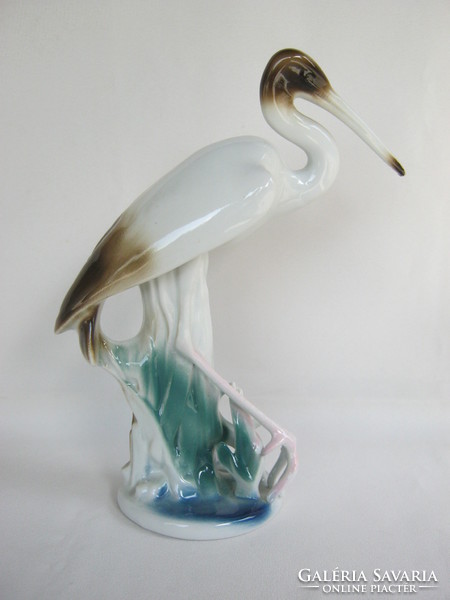 Large porcelain bird heron