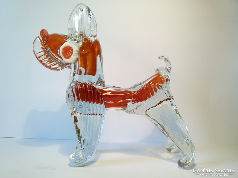 Large Murano dog glass sculpture