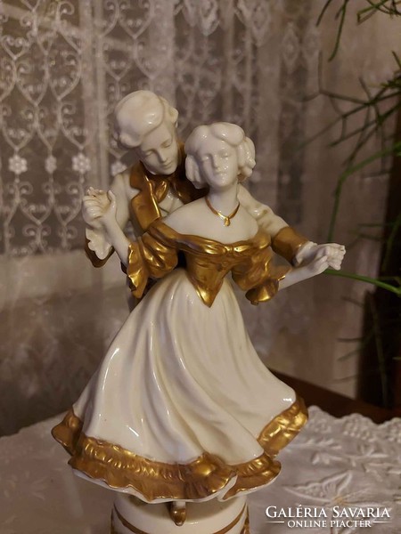 Antik barokk meseszép német porcelán figurapáros! 30cm!!!