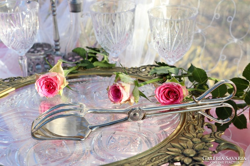 Silver-plated cake, cake tongs