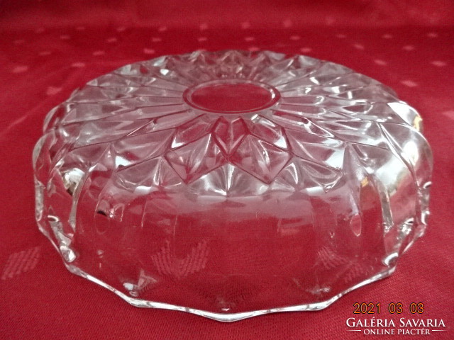 Polished glass, round centerpiece, diameter 14 cm. He has!