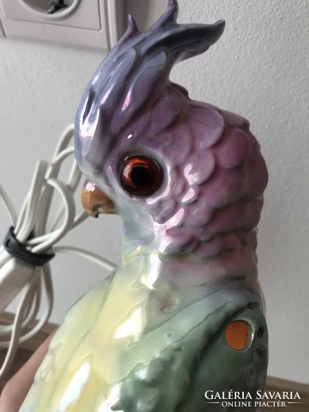 Porcelán kakadu papagáj lámpa