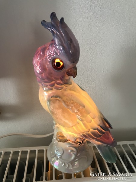 Porcelain cockatoo parrot lantern