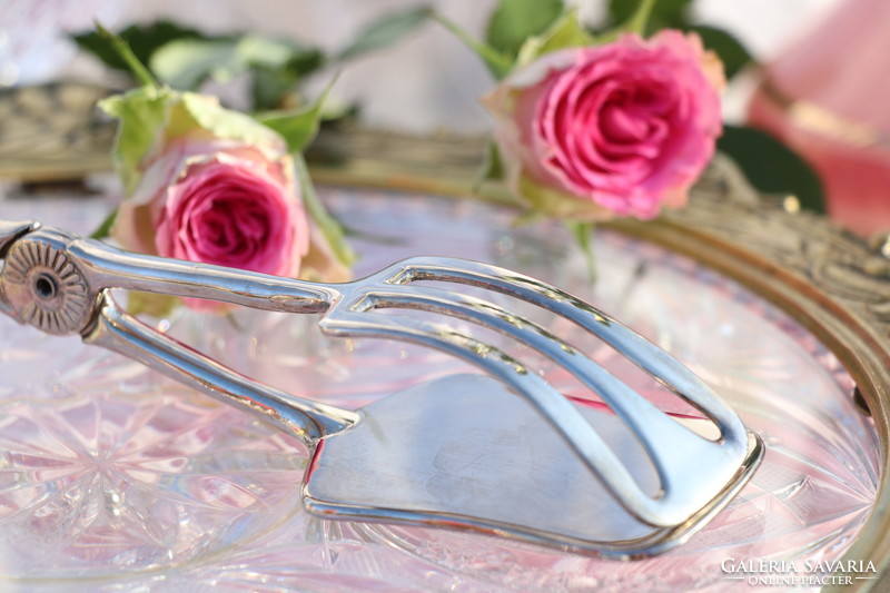 Silver-plated cake, cake tongs