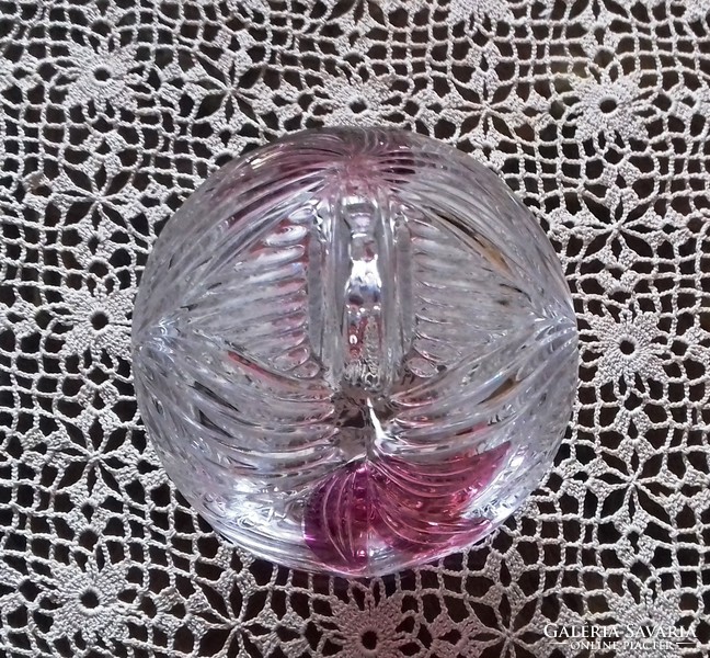 Üveg kristály  bonbonier. 16x12 cm     X X