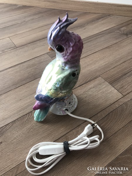 Porcelán kakadu papagáj lámpa