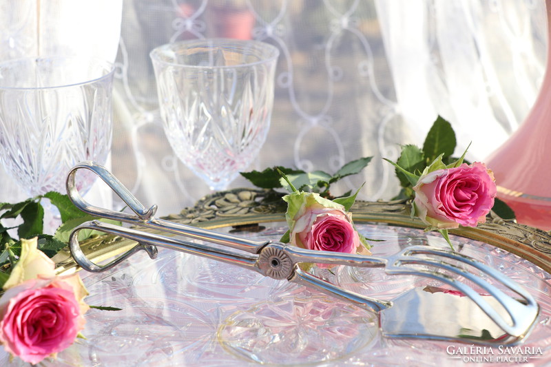 Silver-plated cake, cake tongs