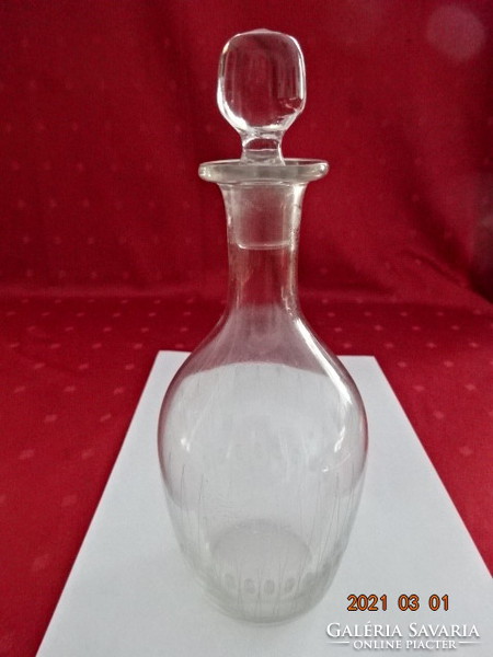 Polished wine or liqueur bottle with stopper height 23 cm. He has! Jókai.