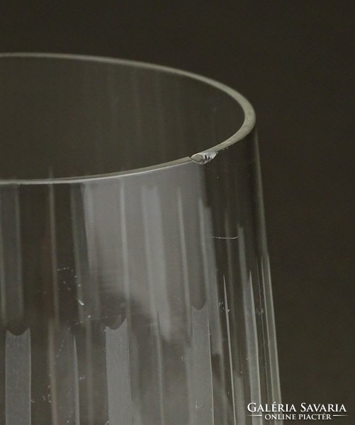 1D504 Régi art deco mintás csiszoltüveg pohár készlet 11 darab 1930-40 közötti
