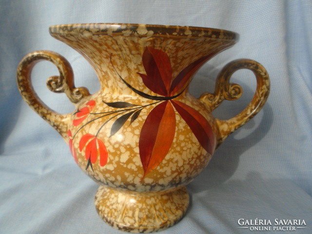 Francia art new  majolika  kerámia hibátlan váza eszméletlen finoman megmunkált alkotás 100% hand ma