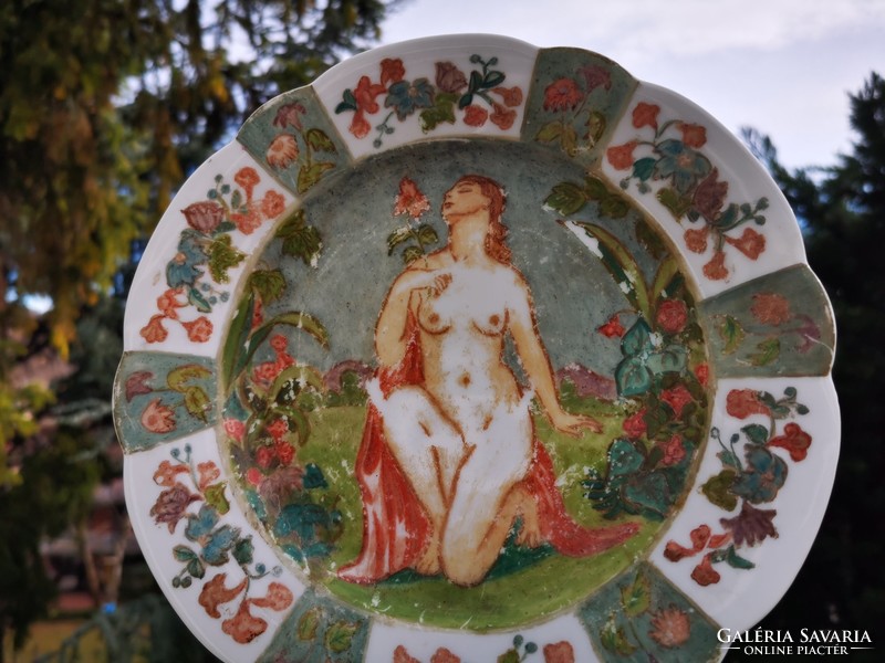 Antique Schlaggenwald bowl with nude