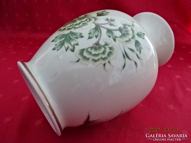 Hollóház porcelain vase, green pattern, height 17.5 cm. He has!