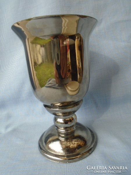 Bieder foncsorozott huta üveg antik talpas régi kehely vagy kupa  extra különleges és komoly darab 