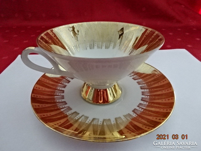 Bareuther bavaria German porcelain teacup + placemat, richly gilded. He has!