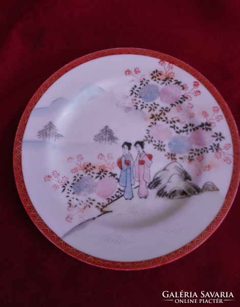 Ritka festésű japán tányér, 17,5 cm átmérőjű