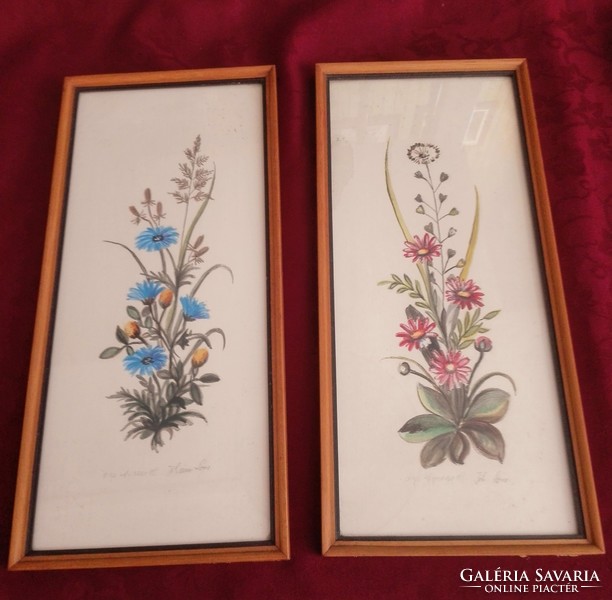 Daisy watercolor, glazed, framed