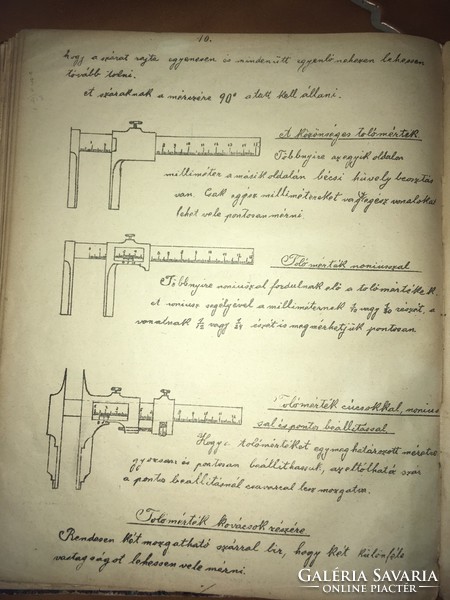 /1905/ Technologiai és Szakrajzi jegyzetek! ( Kézirat bőrkötetben)