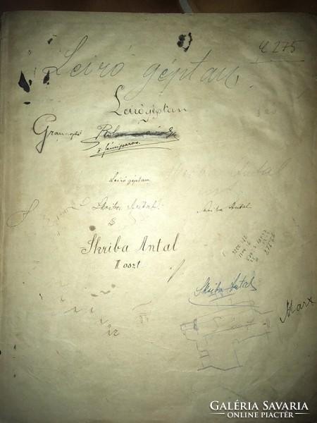 /1905/ Leírógéptan,Ikriba Antal 2. Osztály! kézirat , bőrkötetben!