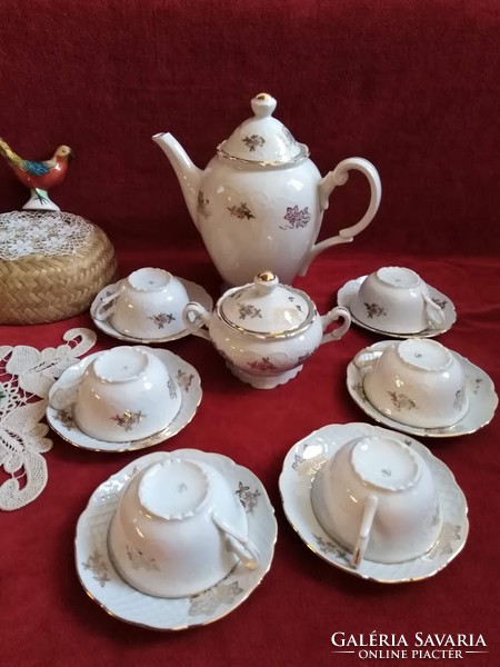 Czechoslovak snow-white porcelain 6-person tea set, xx.Szd köz, see the coffee pair on my page