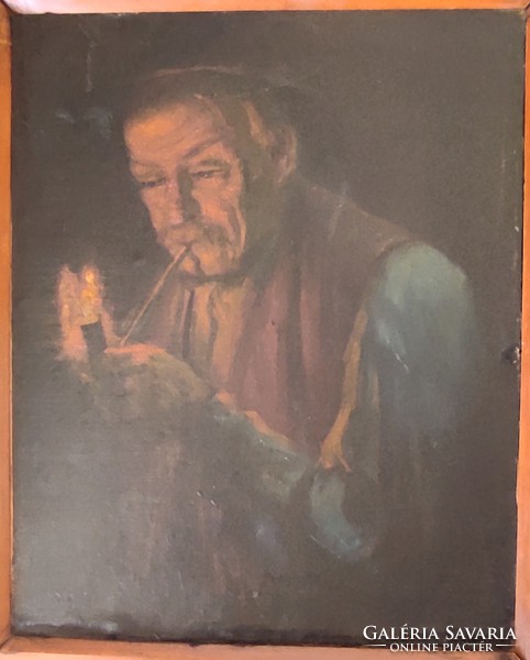 Pipàzó portré, tajték pipa,paraszt bàcsi Pipàzó festmény.Horvàth G.Andor,Ott Zoltán jó színekkel
