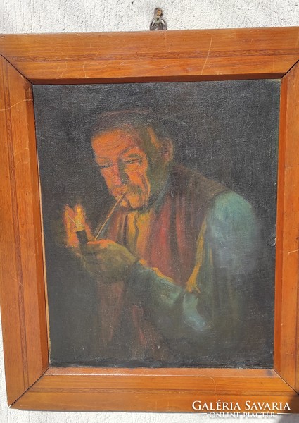 Pipàzó portré, tajték pipa,paraszt bàcsi Pipàzó festmény.Horvàth G.Andor,Ott Zoltán jó színekkel