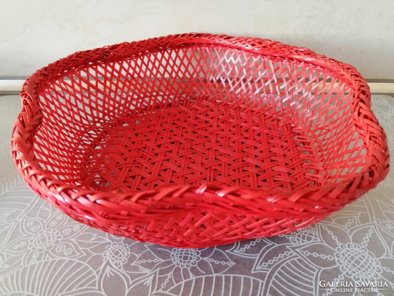 Flower-shaped wicker gift basket with paper mache egg