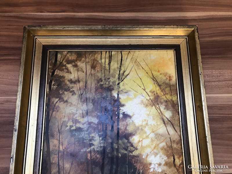 Ifj. Keleti Jenő - Őszi Erdő Festmény arany színű keretben