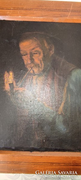 Pipàzó portré, tajték pipa,paraszt bàcsi Pipàzó festmény.Horvàth G.Andor,Ott Zoltán jó színekkel